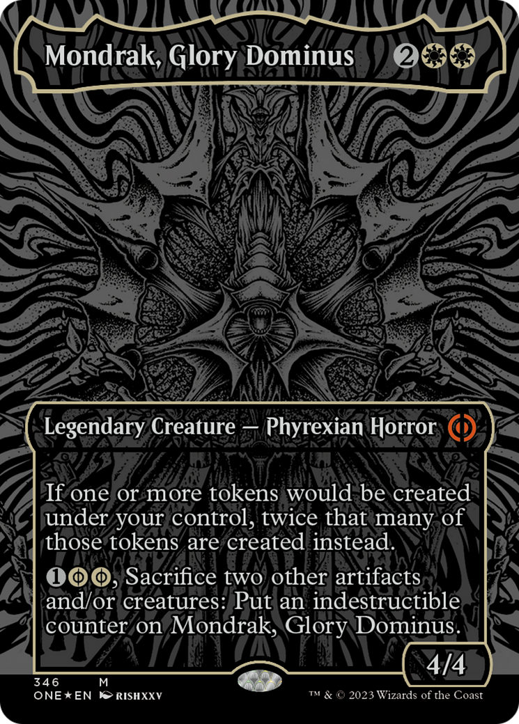 Mondrak, Glory Dominus (Oil Slick Raised Foil) [Phyrexia: All Will Be One] | Kessel Run Games Inc. 