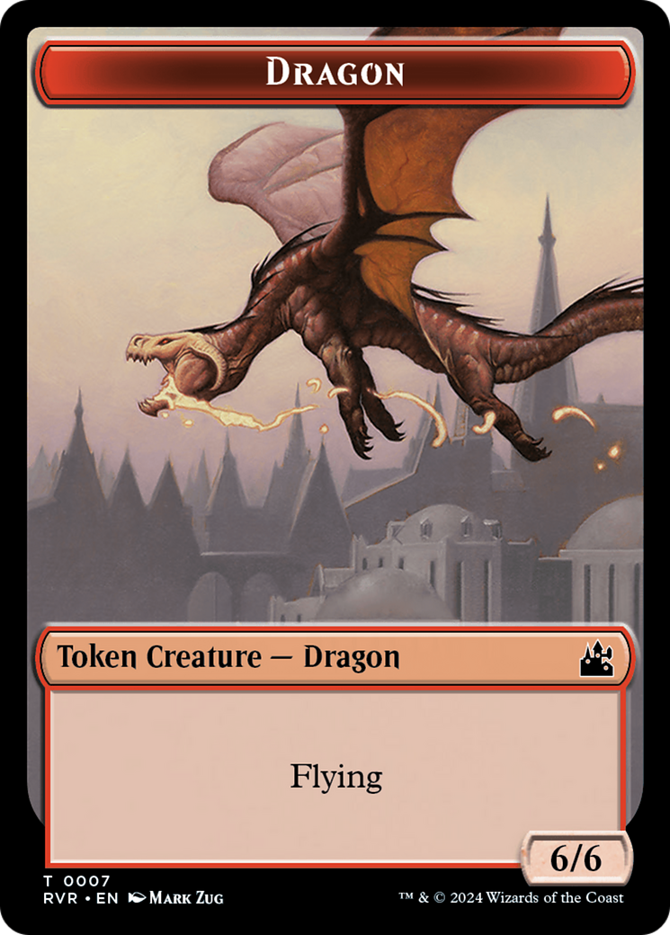 Spirit (0018) // Dragon Double-Sided Token [Ravnica Remastered Tokens] | Kessel Run Games Inc. 