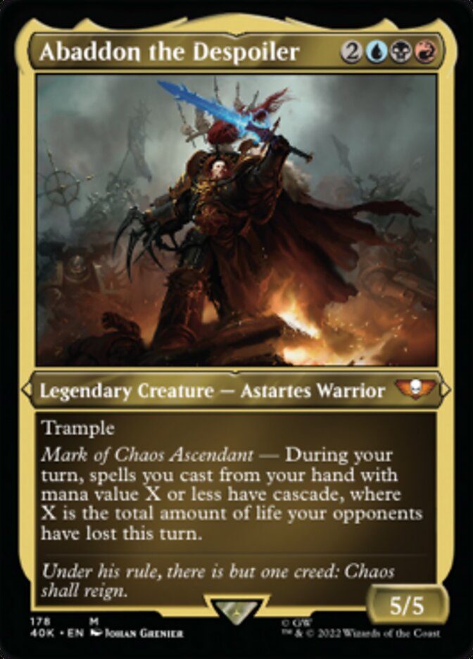 Abaddon the Despoiler (Display Commander) (Surge Foil) [Warhammer 40,000] | Kessel Run Games Inc. 