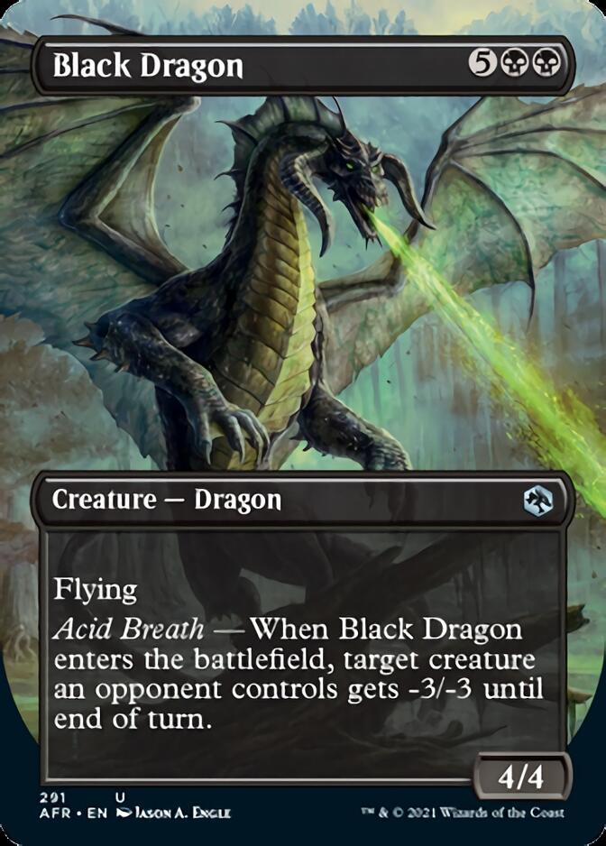 Black Dragon (Borderless Alternate Art) [Dungeons & Dragons: Adventures in the Forgotten Realms] | Kessel Run Games Inc. 