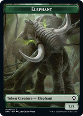 Elephant // Treasure Double-Sided Token [Dominaria United Commander Tokens] | Kessel Run Games Inc. 