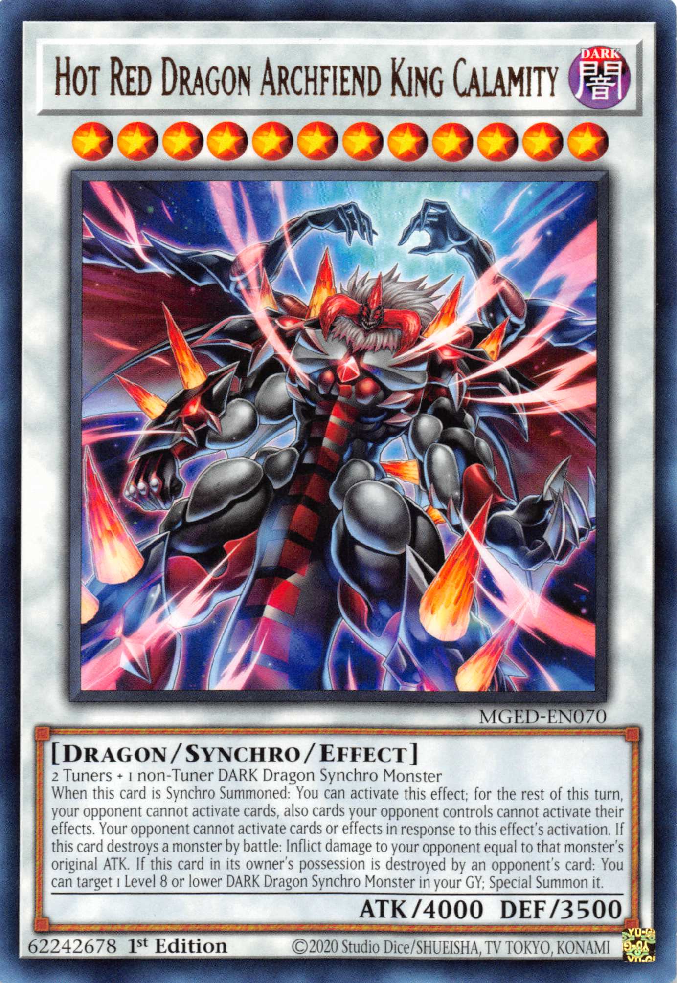 Hot Red Dragon Archfiend King Calamity [MGED-EN070] Rare | Kessel Run Games Inc. 