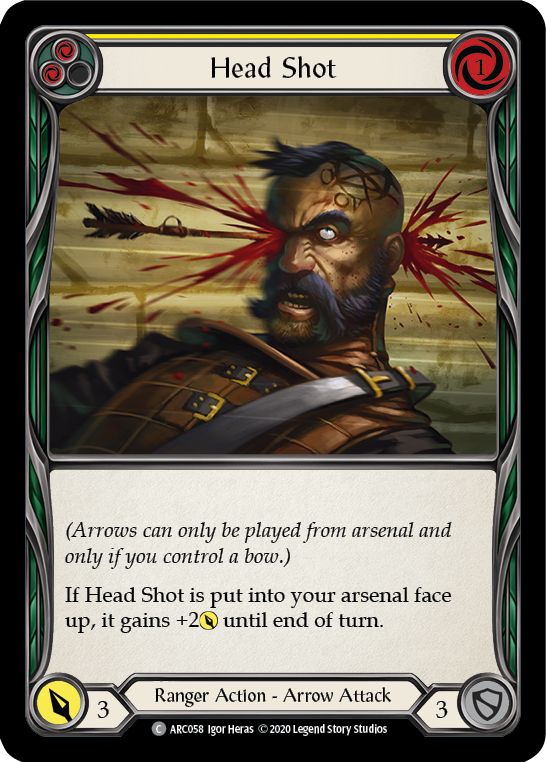 Head Shot (Yellow) [U-ARC058] (Arcane Rising Unlimited)  Unlimited Rainbow Foil | Kessel Run Games Inc. 