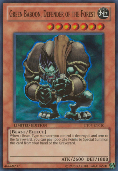 Green Baboon, Defender of the Forest [CT07-EN010] Super Rare | Kessel Run Games Inc. 