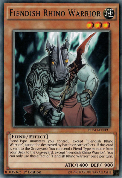 Fiendish Rhino Warrior [BOSH-EN091] Rare | Kessel Run Games Inc. 