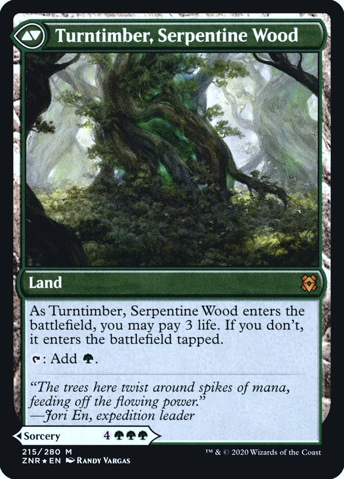 Turntimber Symbiosis // Turntimber, Serpentine Wood [Zendikar Rising Prerelease Promos] | Kessel Run Games Inc. 