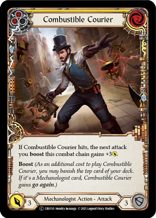 Combustible Courier (Yellow) [U-CRU110] (Crucible of War Unlimited)  Unlimited Normal | Kessel Run Games Inc. 