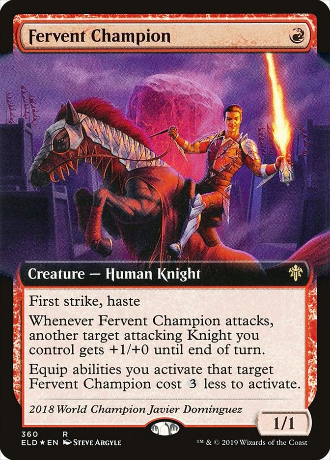 Fervent Champion (Extended Art) [Throne of Eldraine] | Kessel Run Games Inc. 