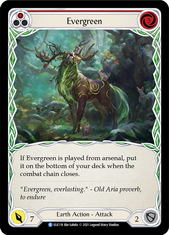 Evergreen (Red) [ELE119] (Tales of Aria)  1st Edition Rainbow Foil | Kessel Run Games Inc. 