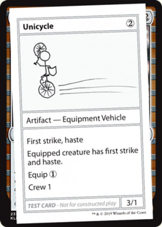 Unicycle (2021 Edition) [Mystery Booster Playtest Cards] | Kessel Run Games Inc. 