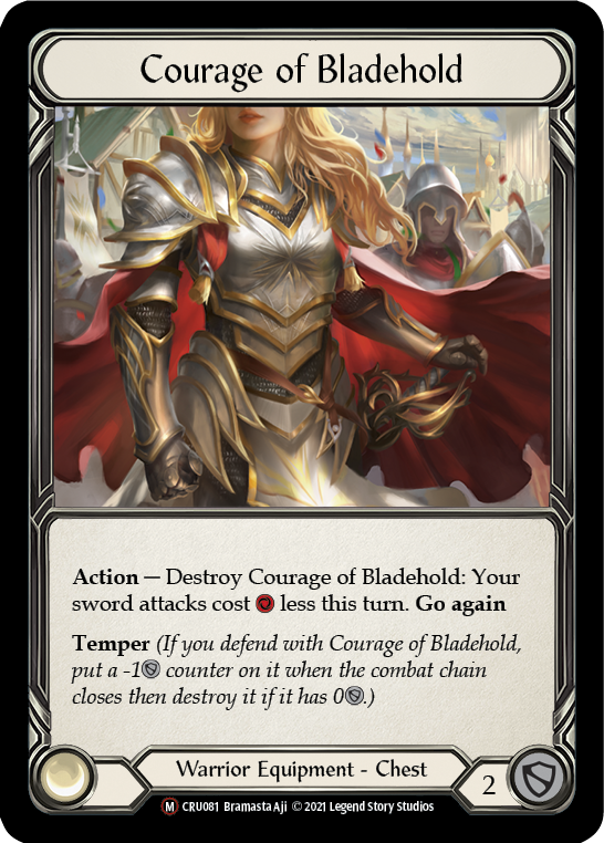 Courage of Bladehold [U-CRU081] (Crucible of War Unlimited)  Unlimited Rainbow Foil | Kessel Run Games Inc. 