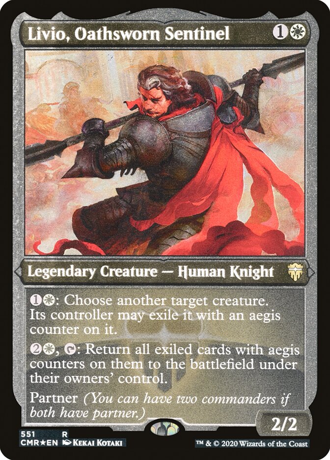 Livio, Oathsworn Sentinel (Etched) [Commander Legends] | Kessel Run Games Inc. 