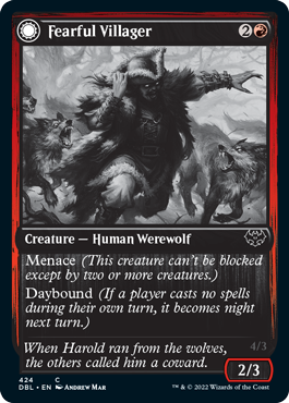 Fearful Villager // Fearsome Werewolf [Innistrad: Double Feature] | Kessel Run Games Inc. 