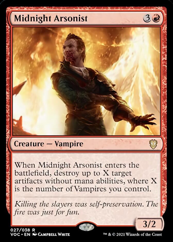 Midnight Arsonist [Innistrad: Crimson Vow Commander] | Kessel Run Games Inc. 