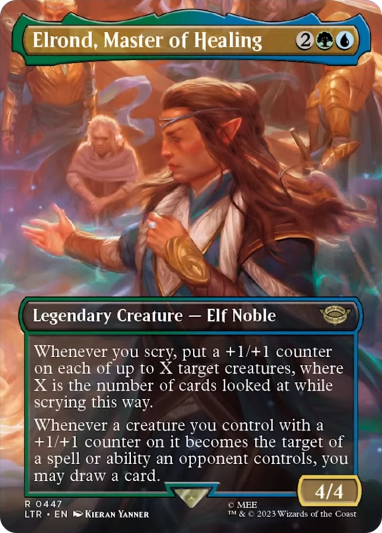 Elrond, Master of Healing (Borderless Alternate Art) [The Lord of the Rings: Tales of Middle-Earth] | Kessel Run Games Inc. 