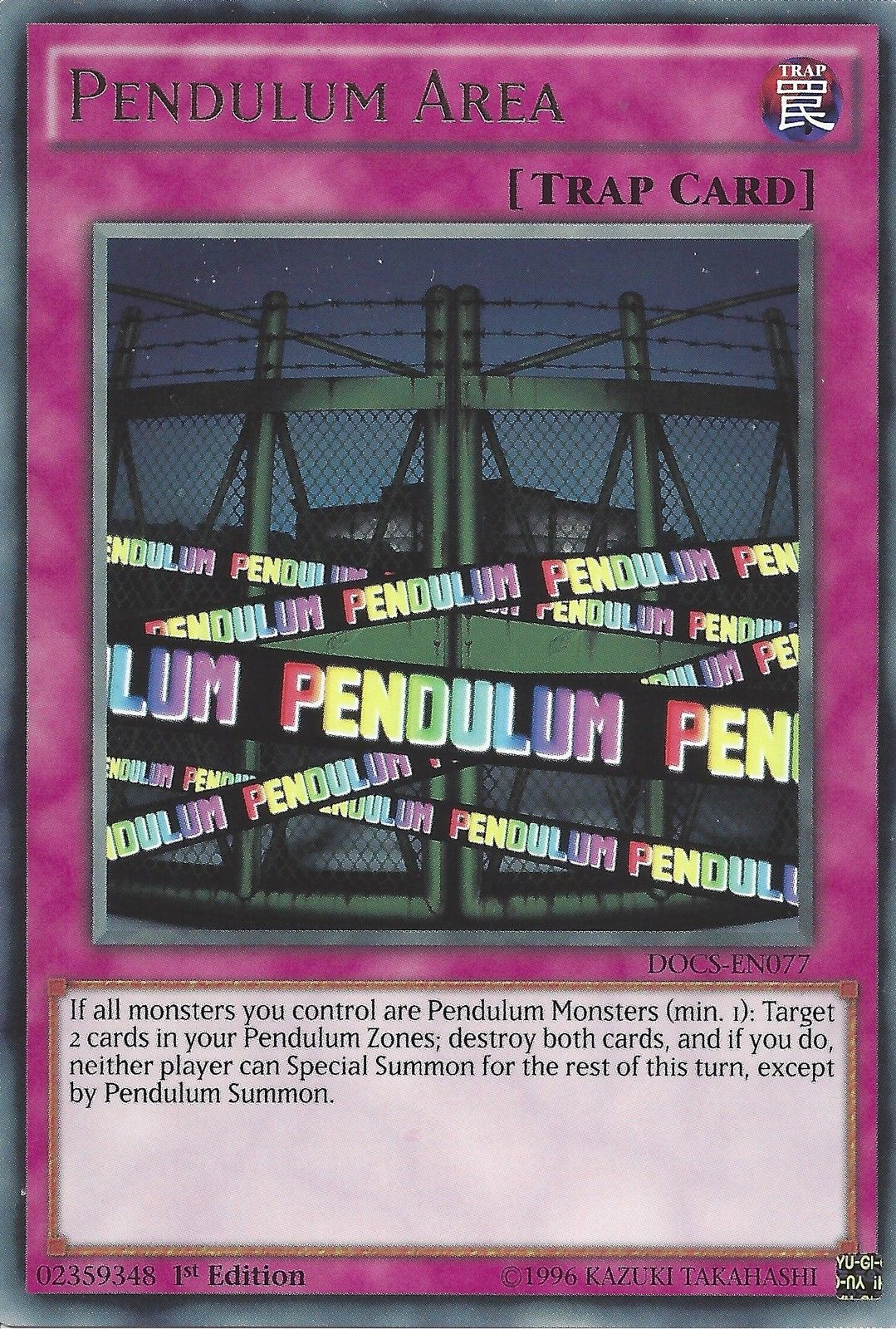 Pendulum Area [DOCS-EN077] Rare | Kessel Run Games Inc. 