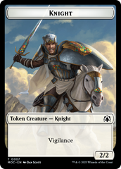 Knight (7) // Spirit (14) Double-Sided Token [March of the Machine Commander Tokens] | Kessel Run Games Inc. 
