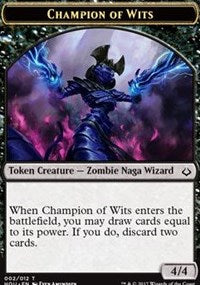 Champion of Wits // Warrior Double-Sided Token [Hour of Devastation Tokens] | Kessel Run Games Inc. 
