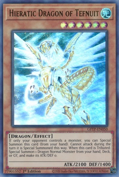 Hieratic Dragon of Tefnuit [GFTP-EN050] Ultra Rare | Kessel Run Games Inc. 