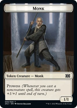 Wrenn and Six Emblem // Monk Double-Sided Token [Double Masters 2022 Tokens] | Kessel Run Games Inc. 