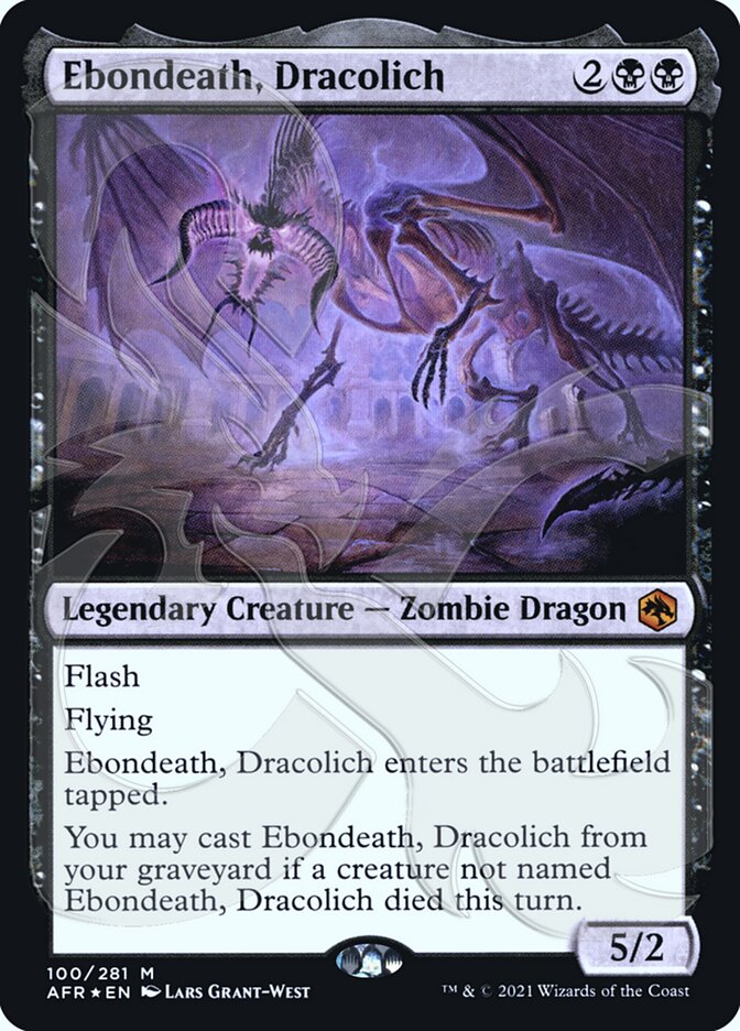 Ebondeath, Dracolich (Ampersand Promo) [Dungeons & Dragons: Adventures in the Forgotten Realms Promos] | Kessel Run Games Inc. 