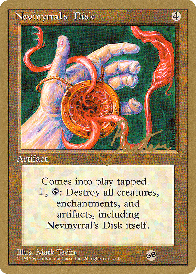 Nevinyrral's Disk (George Baxter) (SB) [Pro Tour Collector Set] | Kessel Run Games Inc. 