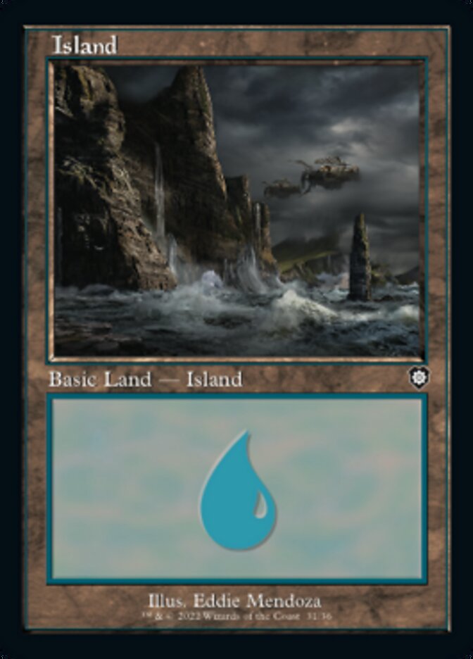 Island (031) (Retro) [The Brothers' War Commander] | Kessel Run Games Inc. 