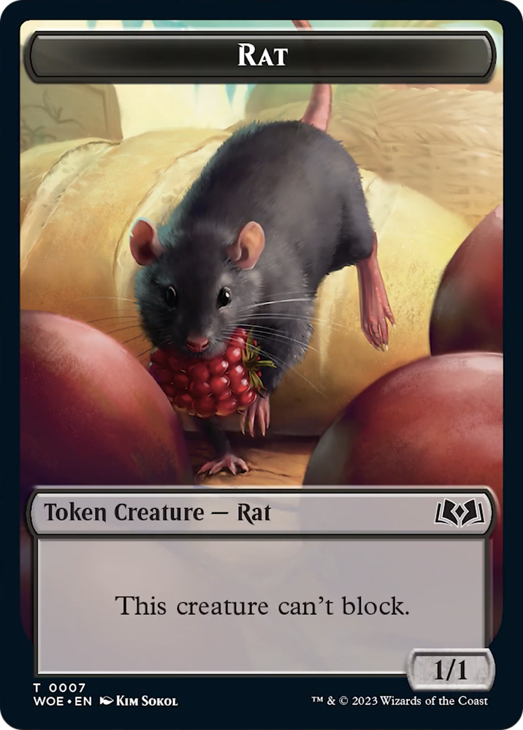 Rat // Food (0011) Double-Sided Token [Wilds of Eldraine Tokens] | Kessel Run Games Inc. 