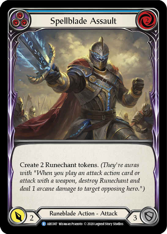 Spellblade Assault (Blue) [U-ARC087] (Arcane Rising Unlimited)  Unlimited Rainbow Foil | Kessel Run Games Inc. 