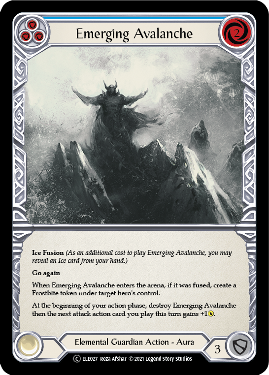 Emerging Avalanche (Blue) [U-ELE027] (Tales of Aria Unlimited)  Unlimited Rainbow Foil | Kessel Run Games Inc. 