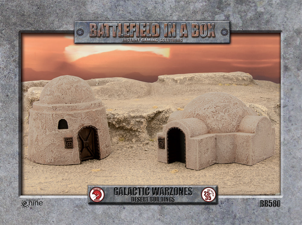 Galactic Warzones: Desert Buildings (x2) Painted Terrain | Kessel Run Games Inc. 