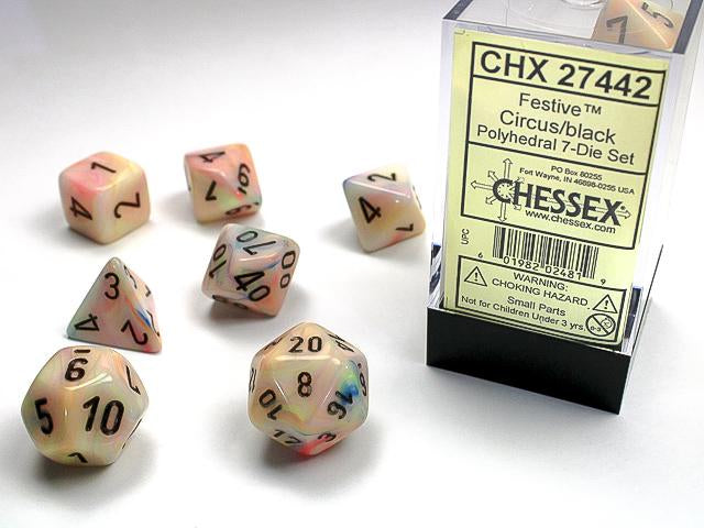 Chessex Festive: 7pc Polyhedral Dice Set | Kessel Run Games Inc. 