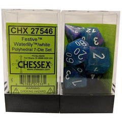 Chessex Festive: 7pc Polyhedral Dice Set | Kessel Run Games Inc. 