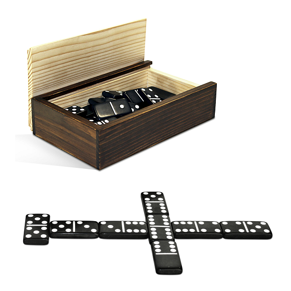 Dominoes: Double 6 Black in Wood Box | Kessel Run Games Inc. 