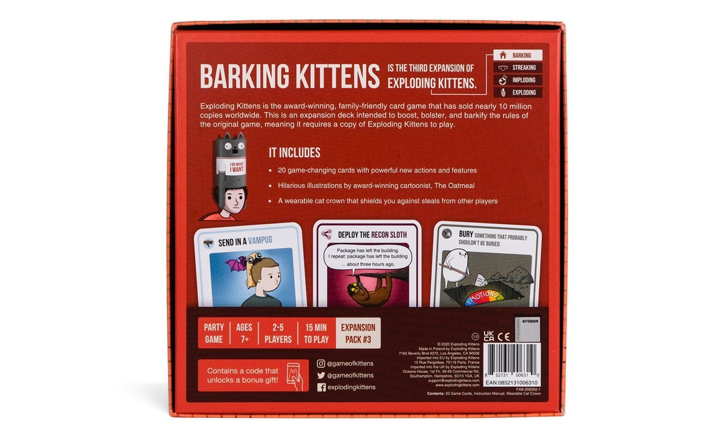Exploding Kittens - Barking Kittens | Kessel Run Games Inc. 