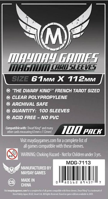 Mayday Games DK French Tarot Sleeves (61mm x 112mm) 100ct | Kessel Run Games Inc. 