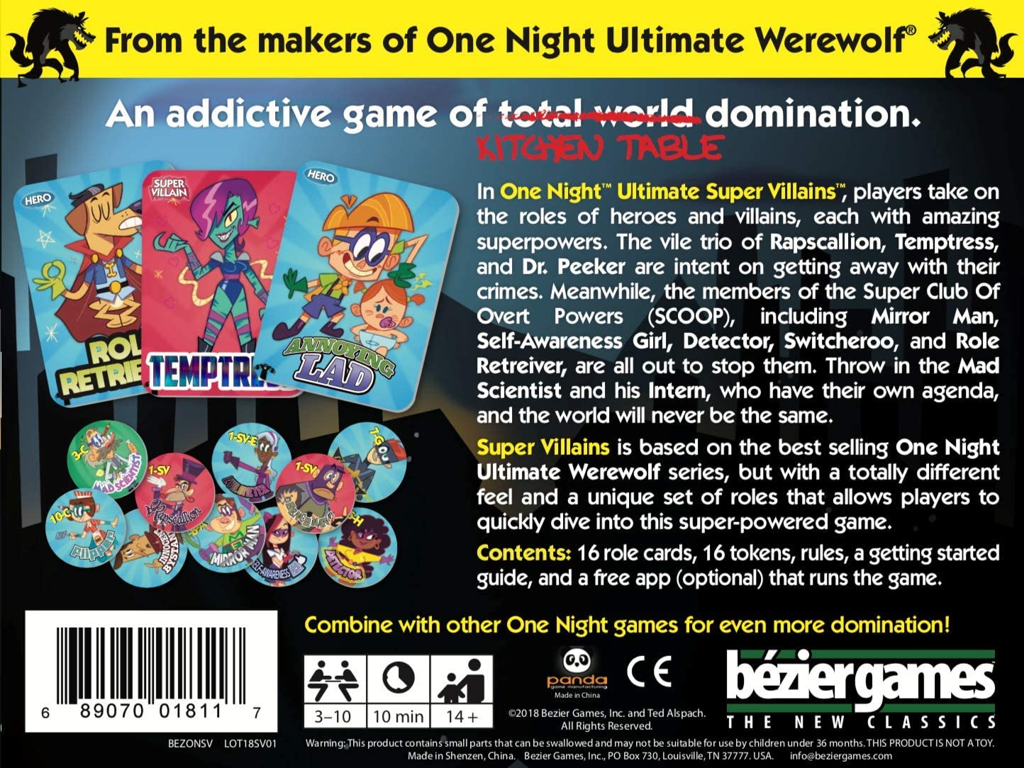 One Night Ultimate Super Villains | Kessel Run Games Inc. 