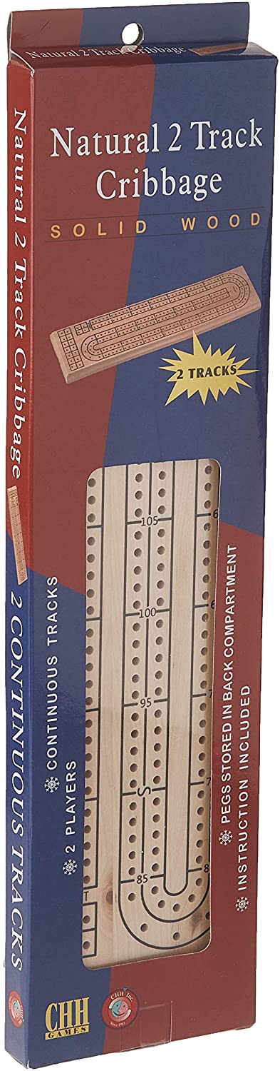 Wooden 2 Track Cribbage Board with Pegs and Storage | Kessel Run Games Inc. 