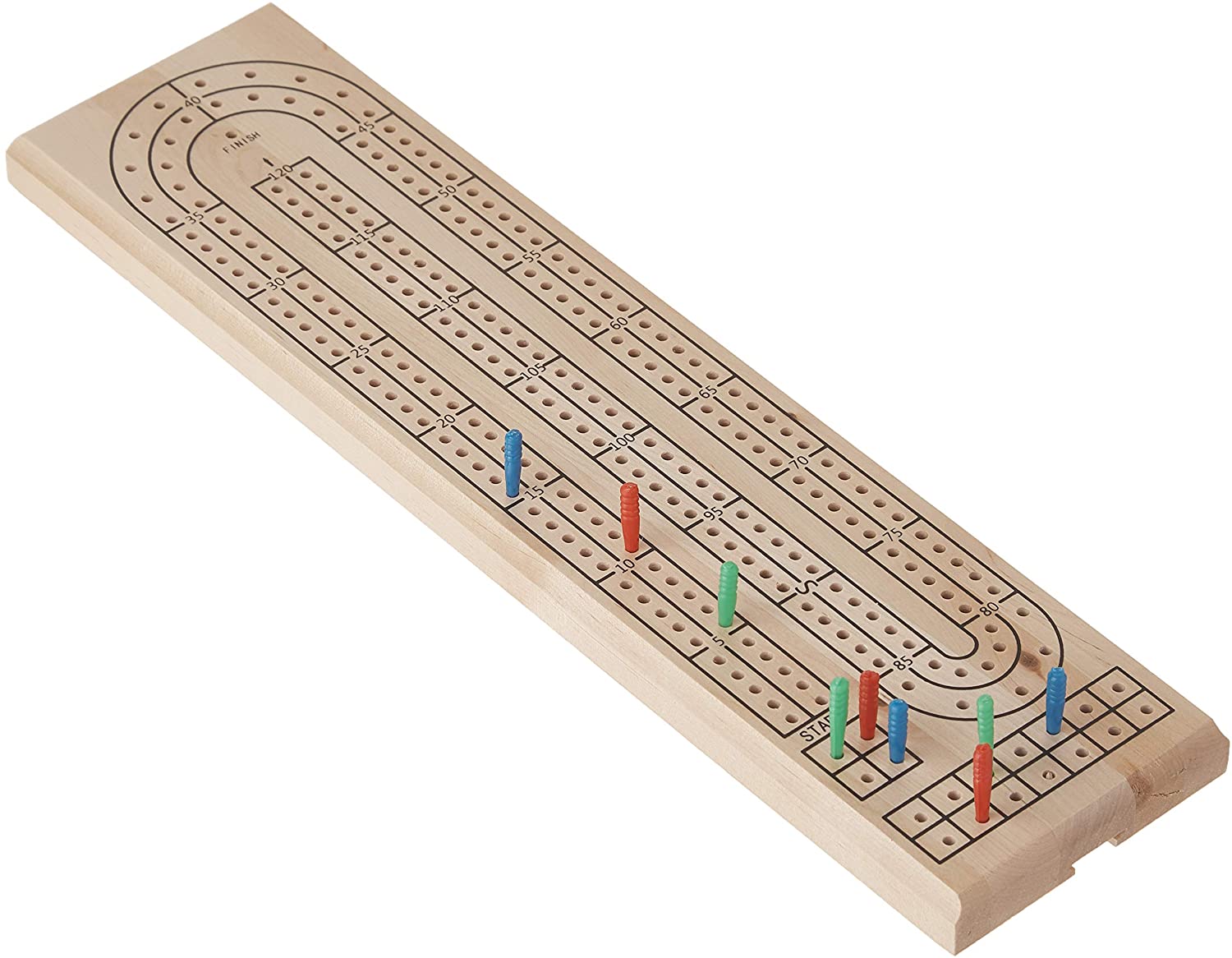 Wooden 2 Track Cribbage Board with Pegs and Storage | Kessel Run Games Inc. 