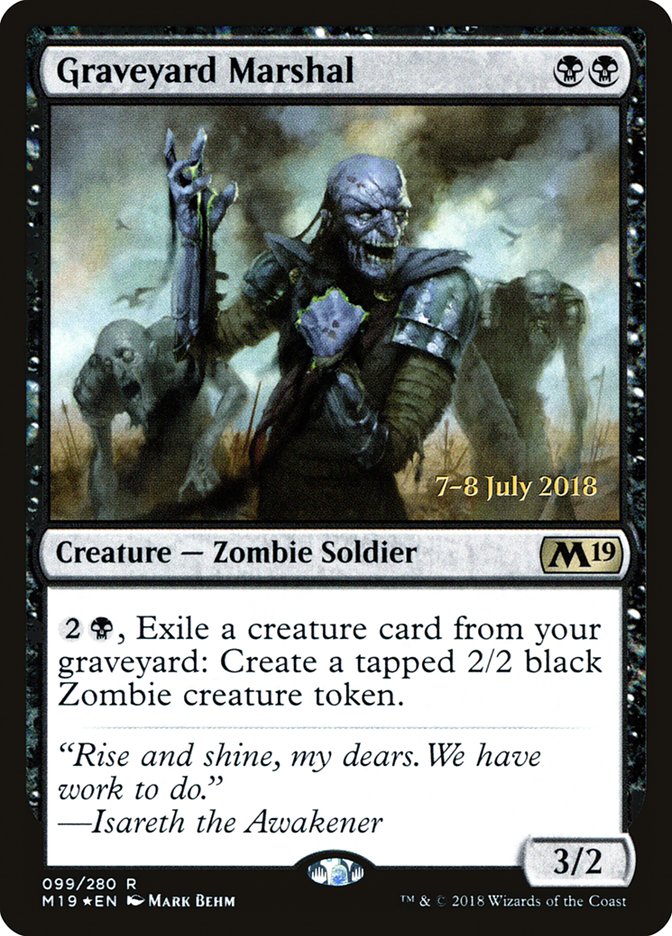 Graveyard Marshal [Core Set 2019 Prerelease Promos] | Kessel Run Games Inc. 