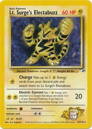 Lt. Surge's Electabuzz (27/132) [Gym Heroes Unlimited] | Kessel Run Games Inc. 