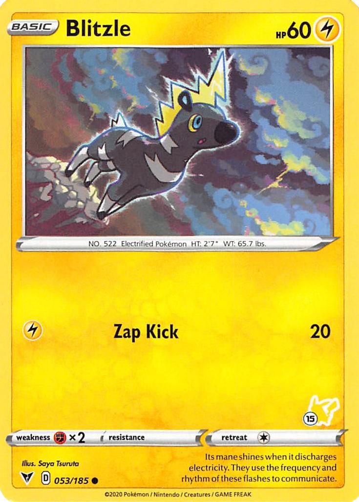 Blitzle (053/185) (Pikachu Stamp #15) [Battle Academy 2022] | Kessel Run Games Inc. 