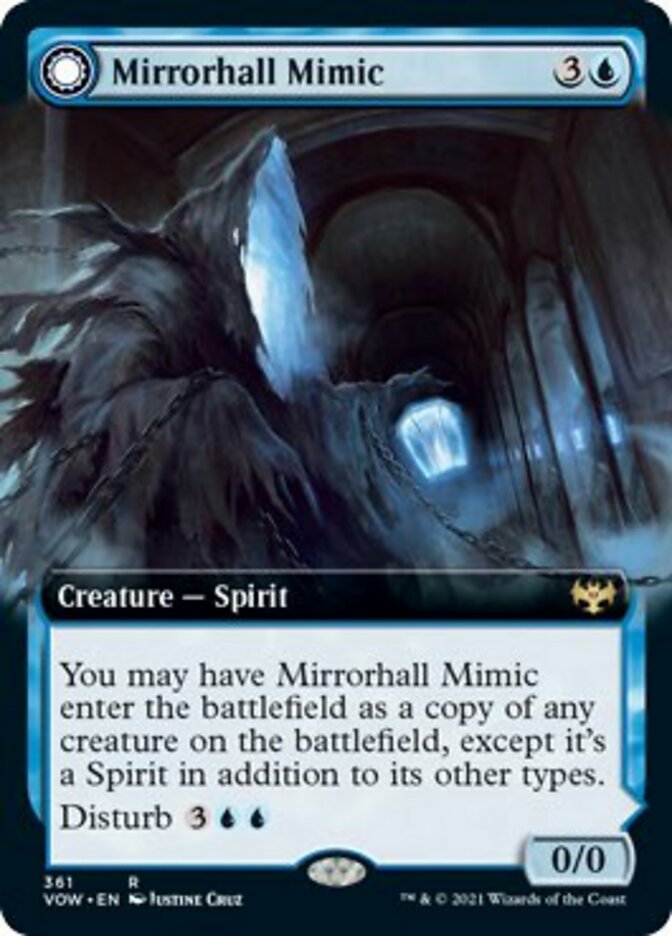 Mirrorhall Mimic // Ghastly Mimicry (Extended Art) [Innistrad: Crimson Vow] | Kessel Run Games Inc. 