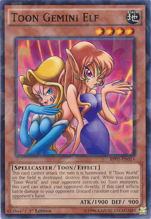 Toon Gemini Elf [BP03-EN014] Shatterfoil Rare | Kessel Run Games Inc. 