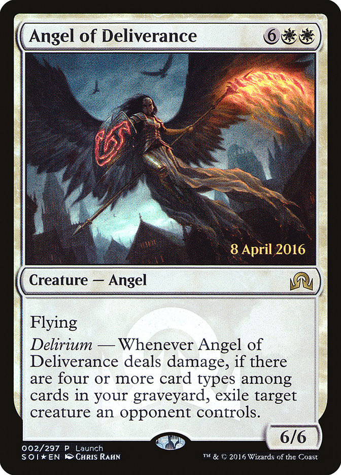 Angel of Deliverance (Launch) [Shadows over Innistrad Promos] | Kessel Run Games Inc. 