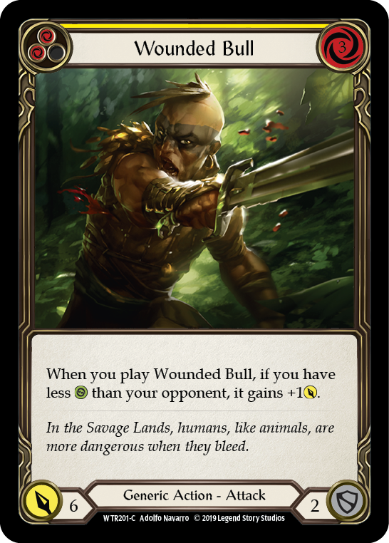 Wounded Bull (Yellow) [WTR201-C] (Welcome to Rathe)  Alpha Print Rainbow Foil | Kessel Run Games Inc. 