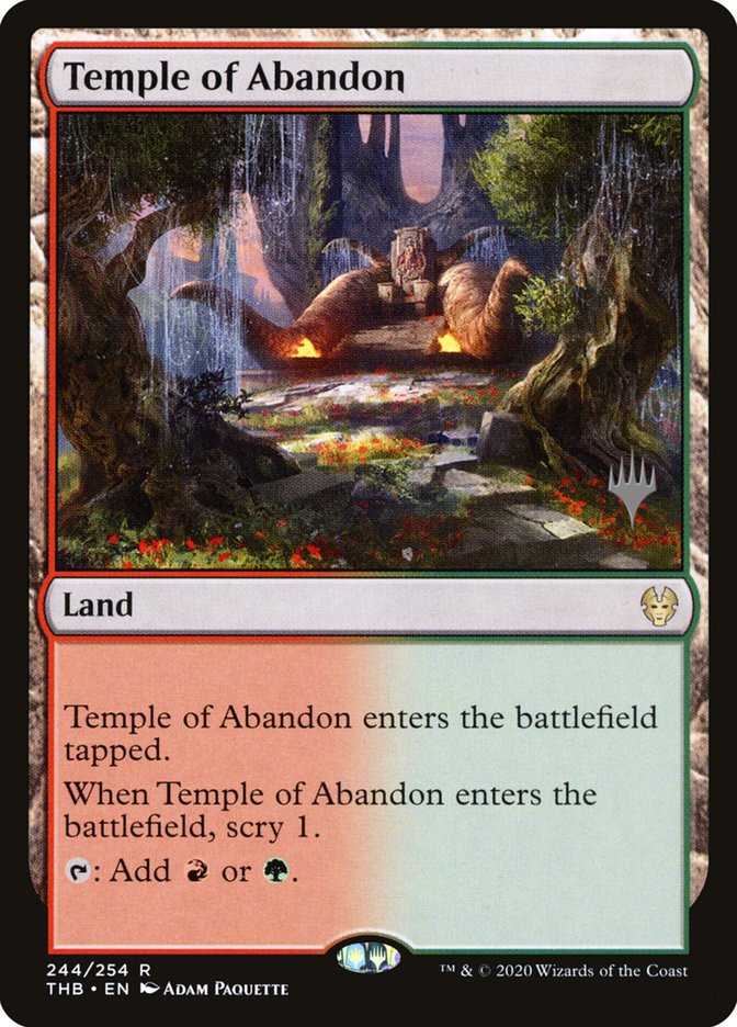 Temple of Abandon (Promo Pack) [Theros Beyond Death Promos] | Kessel Run Games Inc. 