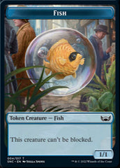 Clue // Fish Double-Sided Token [Streets of New Capenna Commander Tokens] | Kessel Run Games Inc. 