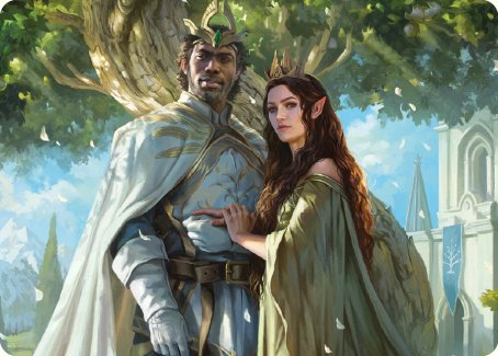 Aragorn and Arwen, Wed Art Card [The Lord of the Rings: Tales of Middle-earth Art Series] | Kessel Run Games Inc. 