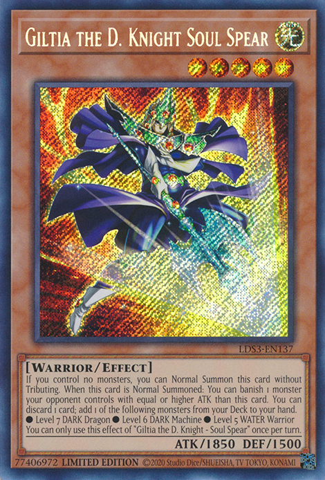 Giltia the D. Knight Soul Spear [LDS3-EN137] Secret Rare | Kessel Run Games Inc. 